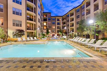 Resort-style swimming pool with sundeck